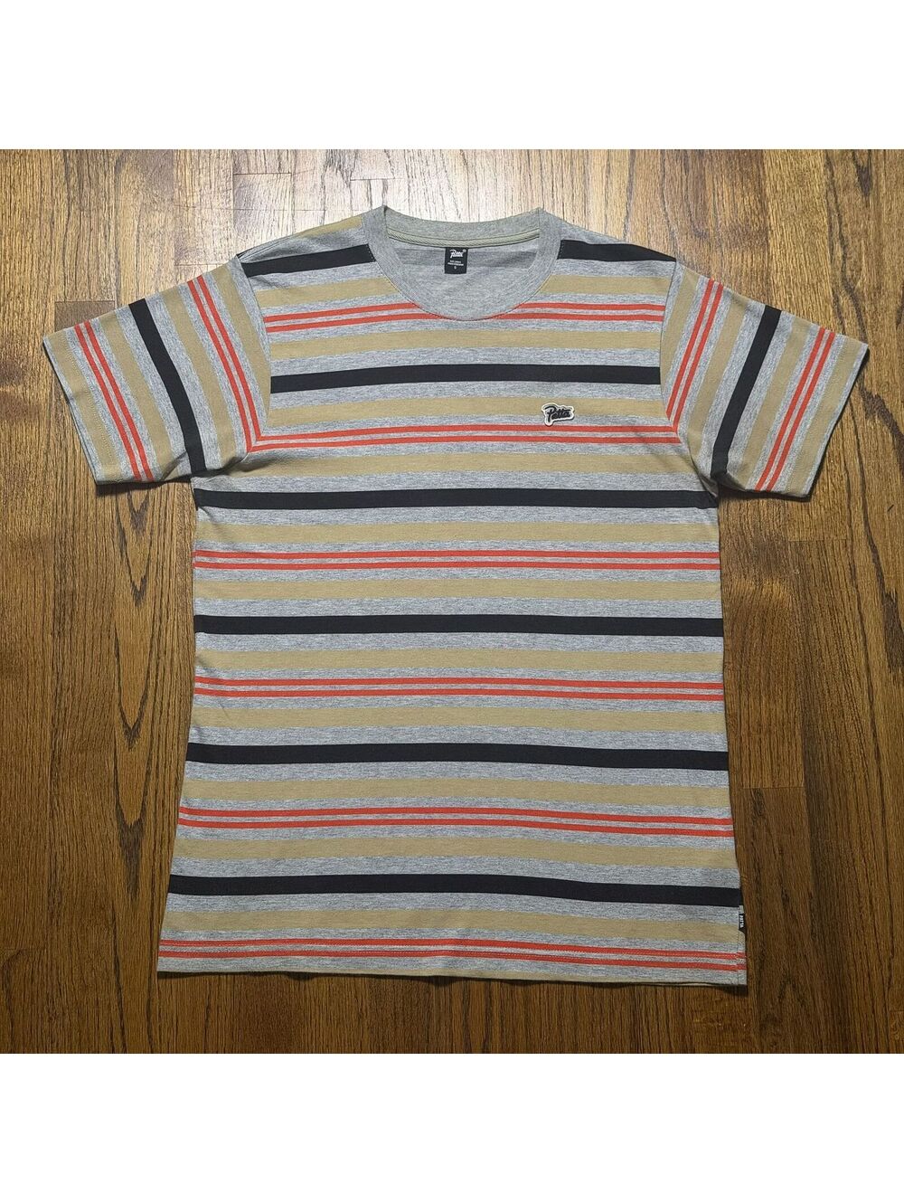 Patta Double Stripe Tee Melange Grey • S